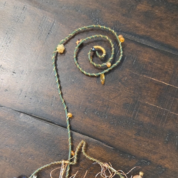 Handcrafted Horsehead Wire Wall Hanging Sculpture With Beads And Glass - Picture 6 of 9